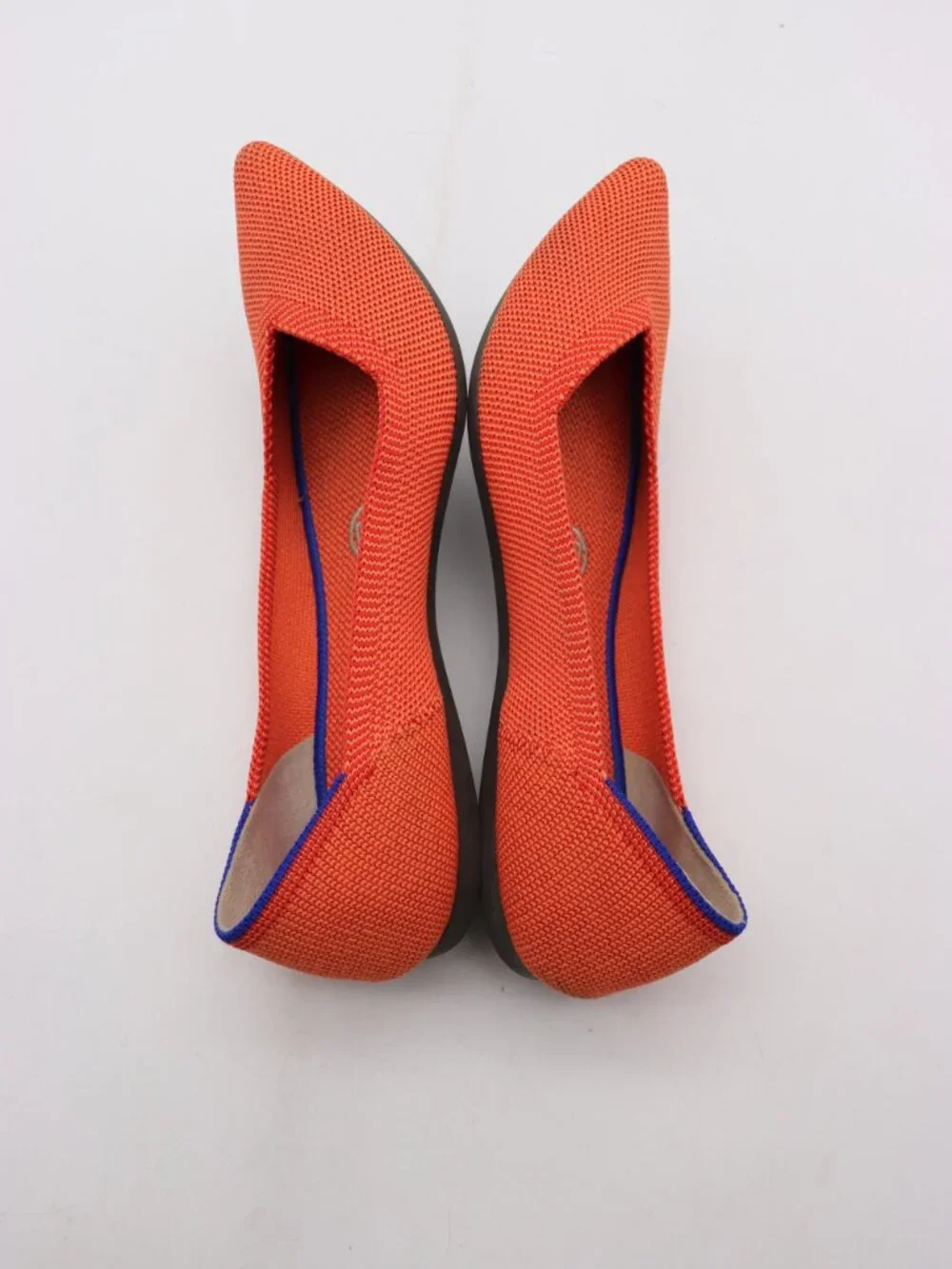 Rothy’s The Point Flats Women's Size 6 Orange Knit Loafer Slip On Ballet Shoes